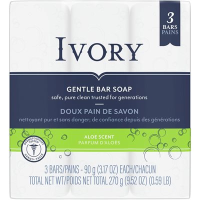 IVORY BAR ALOE 3x90G