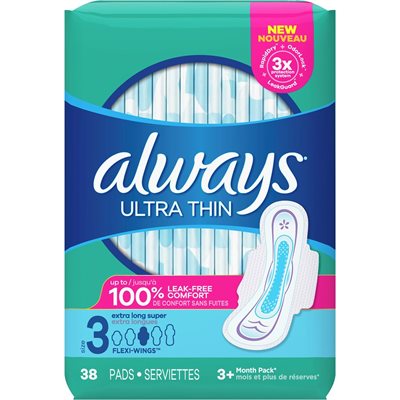 ALWYS ULTTHIN PADS W SUPX-LNG 38EA