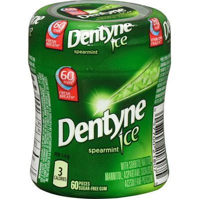 DENTYNE ICE SPEARMINT BOTTLES 60EA