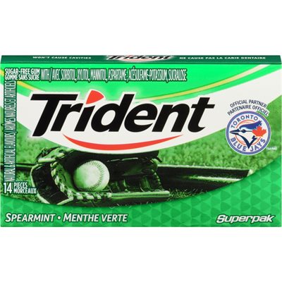 TRIDENT SLAB GUM, SPEARMINT 14EA