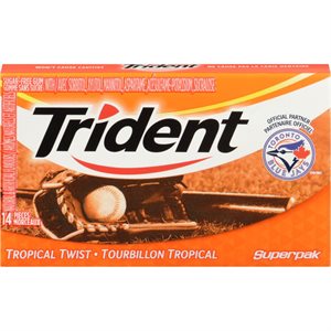 TRIDENT SLAB GUM, TROPICAL TWI 14EA