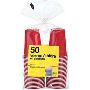 NN RED PLASTIC PARTY CUPS 50CT 50.000EA