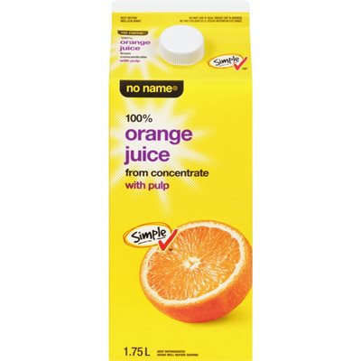 NO NAME ORANGE JUICE WITH PULP 1.75LT