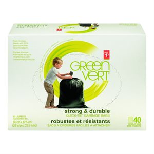 PC GREEN GARBAGE BAGS 40EA