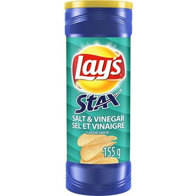 LAY'S STAX SALT VIN / SNFLWR OIL 155G