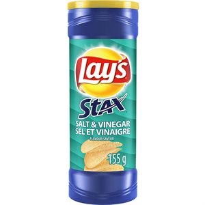 LAY'S STAX SALT VIN / SNFLWR OIL 155G