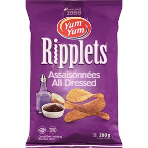 YUM YUM RIPPLETS CHIPS DRESED 200G