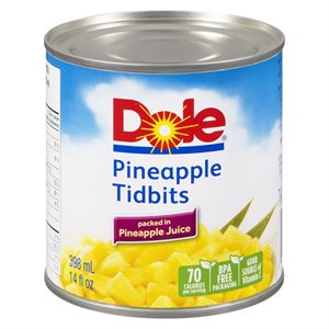 DOLE PINEAPPLE TIDBITS IN JUIC 398.000ML