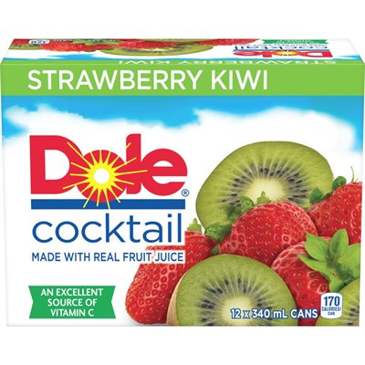 DOLE JUICE15% STRAW KIWI 12x340ML