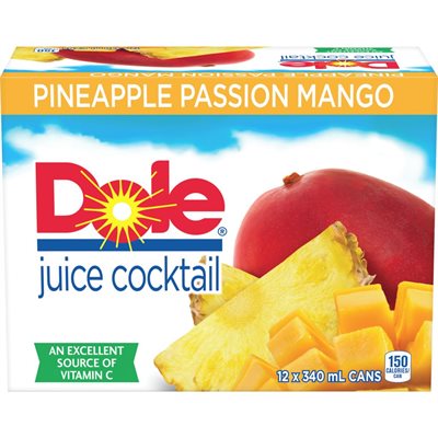 DOLE JUICE 98% PNAPP PCH MNGO 12x340ML