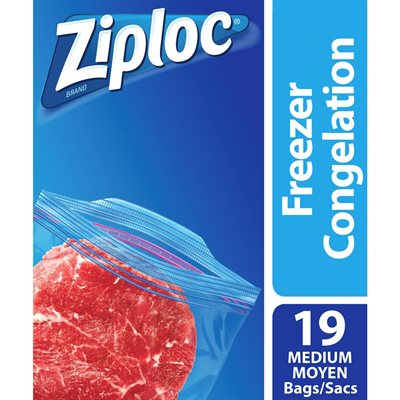 ZIPLOC FREEZER BAG HD MEDIUM 19EA