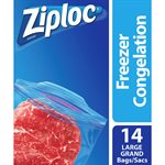 ZIPLOC FREEZER BAG HD LARGE 14EA