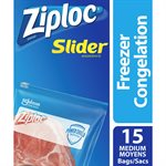 ZIPLOC EASY ZIPP FREEZ BG MED 15EA