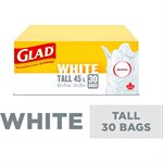 GLAD WHITE TALL ET UNSCENTED 30EA