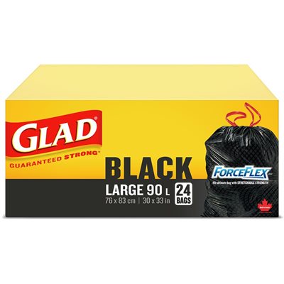 GLAD BLACK LARGE FORCEFLEX 24EA