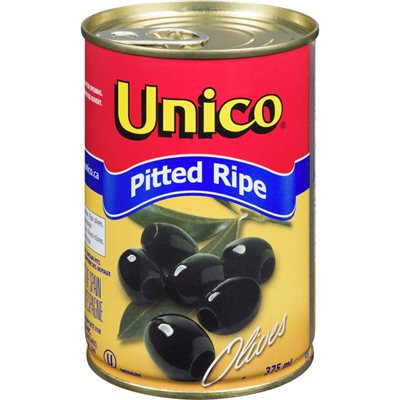 UNICO OLIVES BLACK PITTED RIPE 375.000ML
