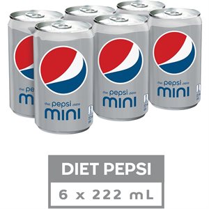 PEPSI MINI CANS, DIET PEPSI 6x222ML