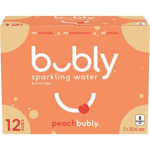 BUBLY SPARKLING WATER PEACH 355ML